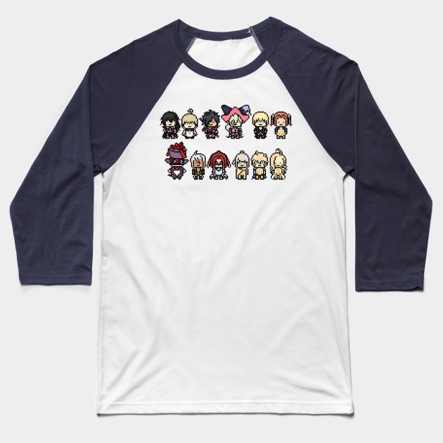 Berseria Cast Pixel Art Baseball T-Shirt by Tatsu_chan